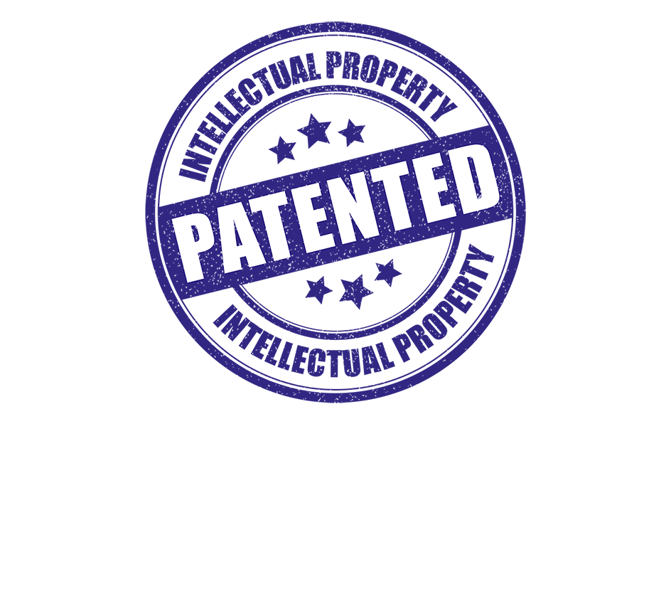 Патент на логотип. Патент печать. Патент штамп. Синяя печать. Значок Patented